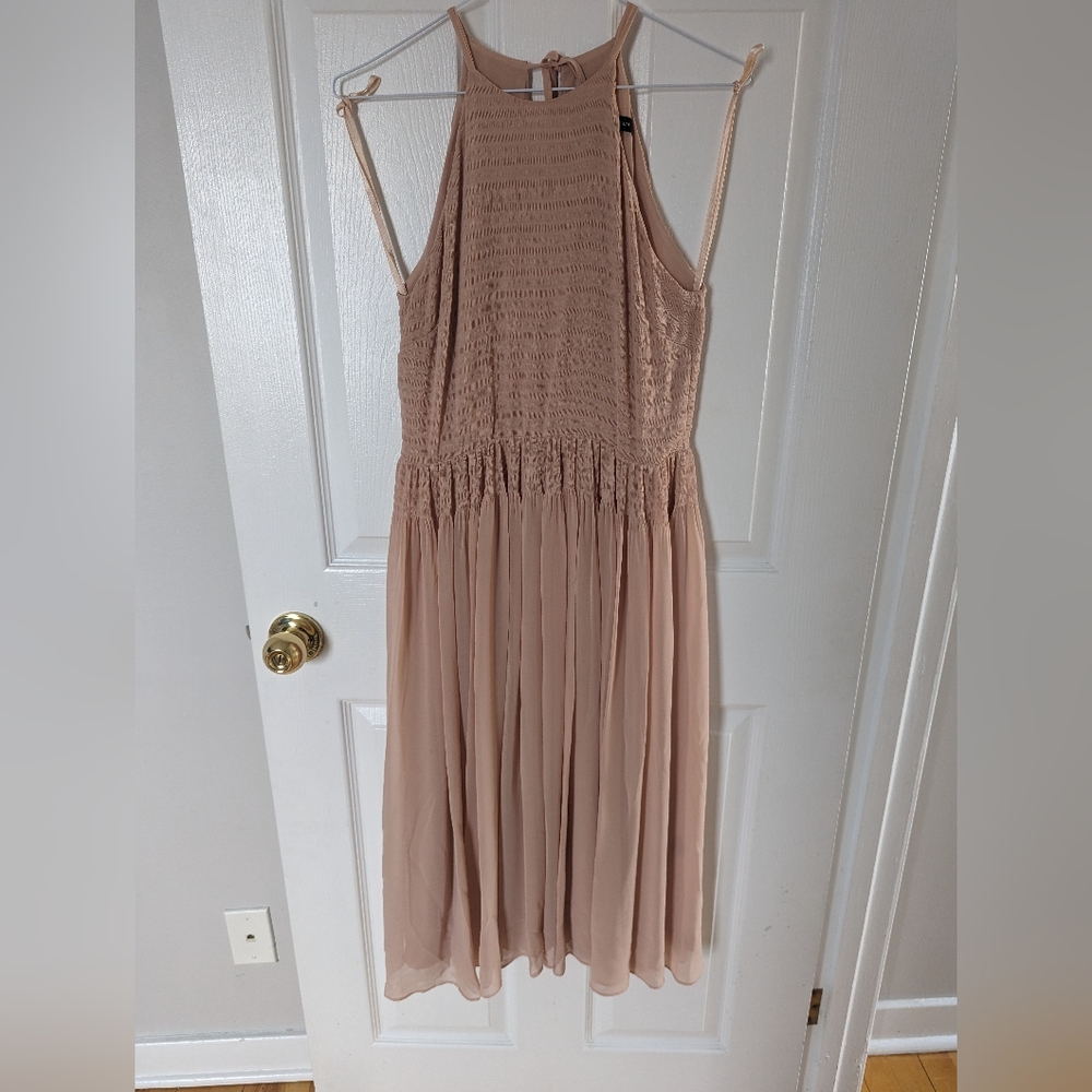 Beautiful French Connection beige sheer halter dress